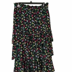 Ann Taylor Tiered Ruffle Floral Print Skirt